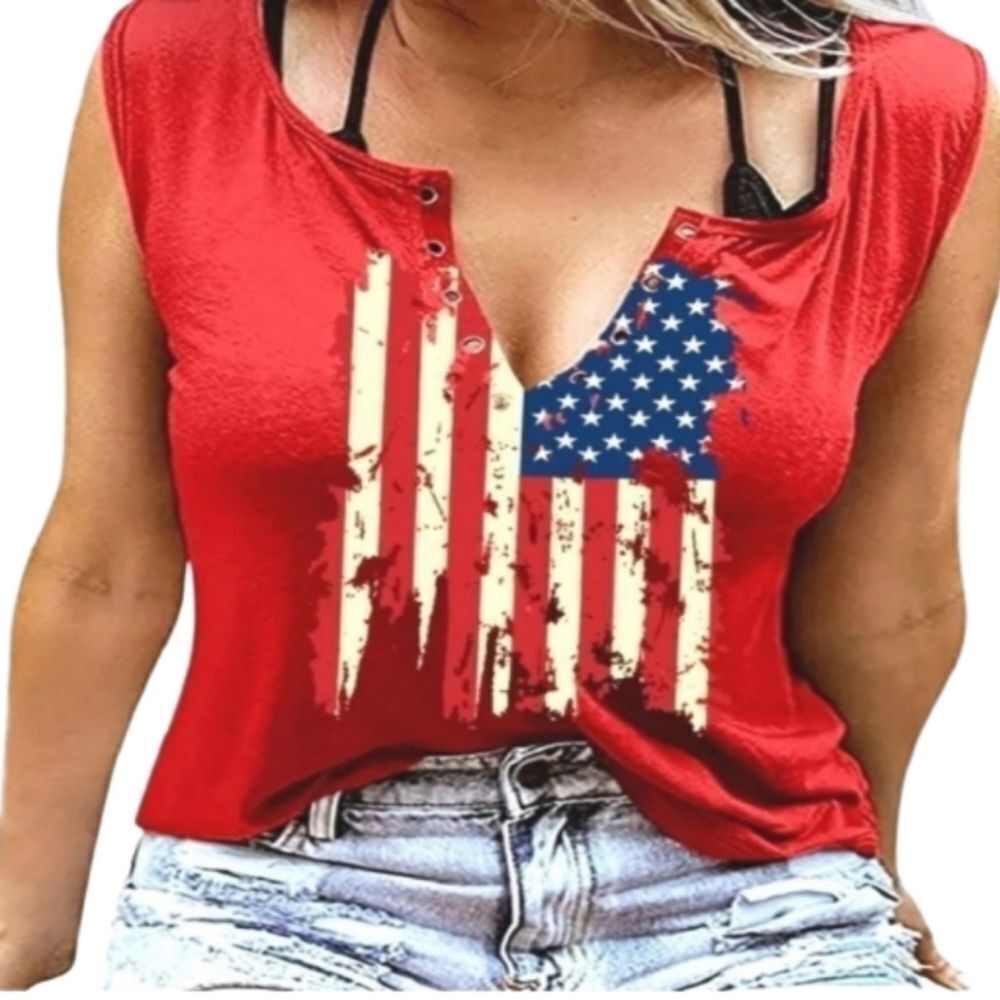 Women's American Flag Print Tank